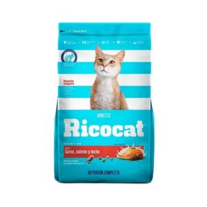 RICOCAT ADULTO CARNE/SALMÓN/LECHE BL 1KG
