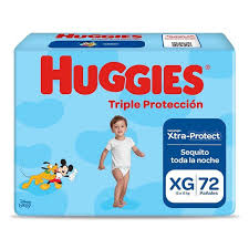 HUGGIES TRIPLE PROTECCIÓN CELESTE XG x  72UN(1-2)