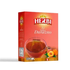HERBI TE SABOR DURAZNO 100UN